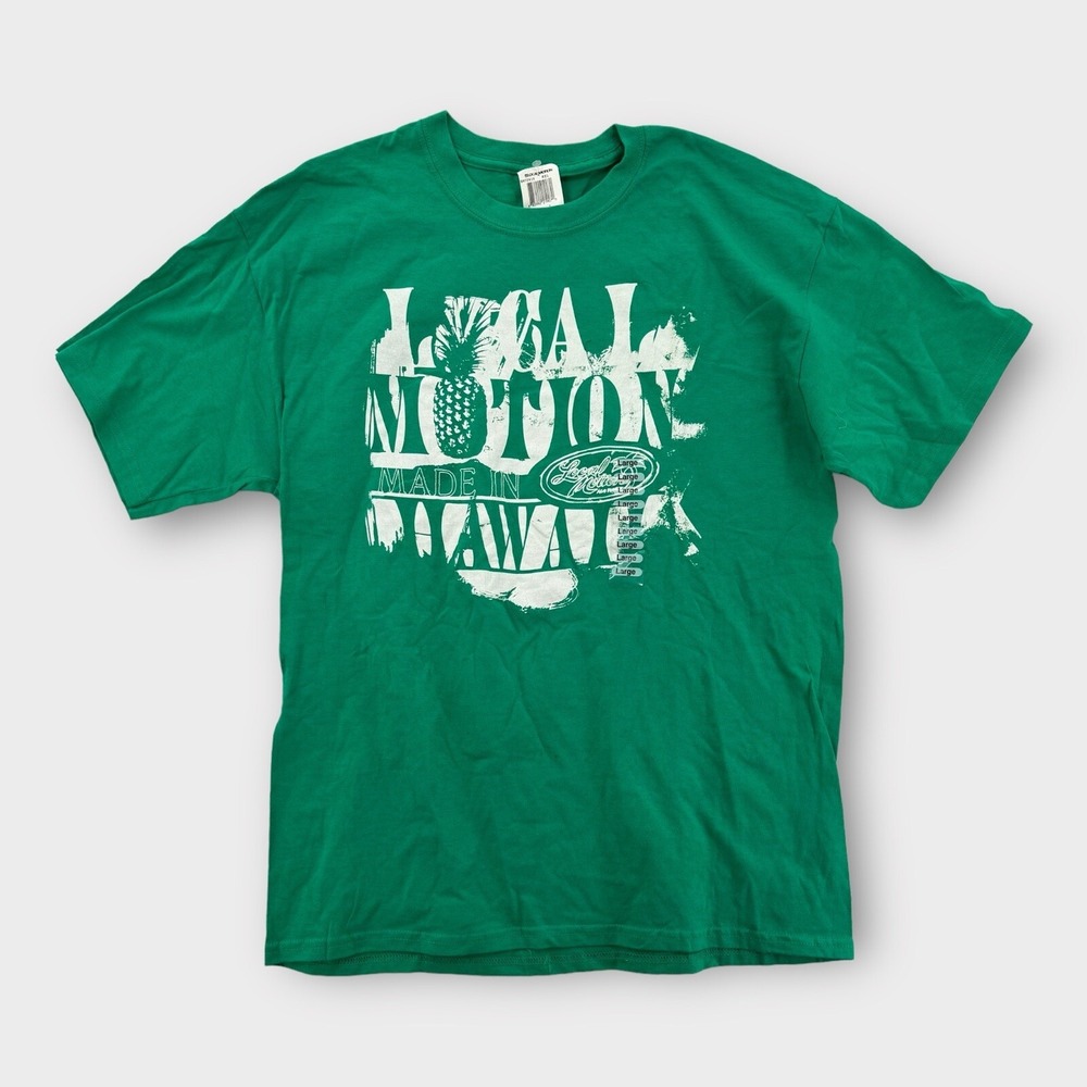 Local Motion Hawaii T Shirt Mens Large Green‎ Cotton Pineapple Short Sleeve NEW